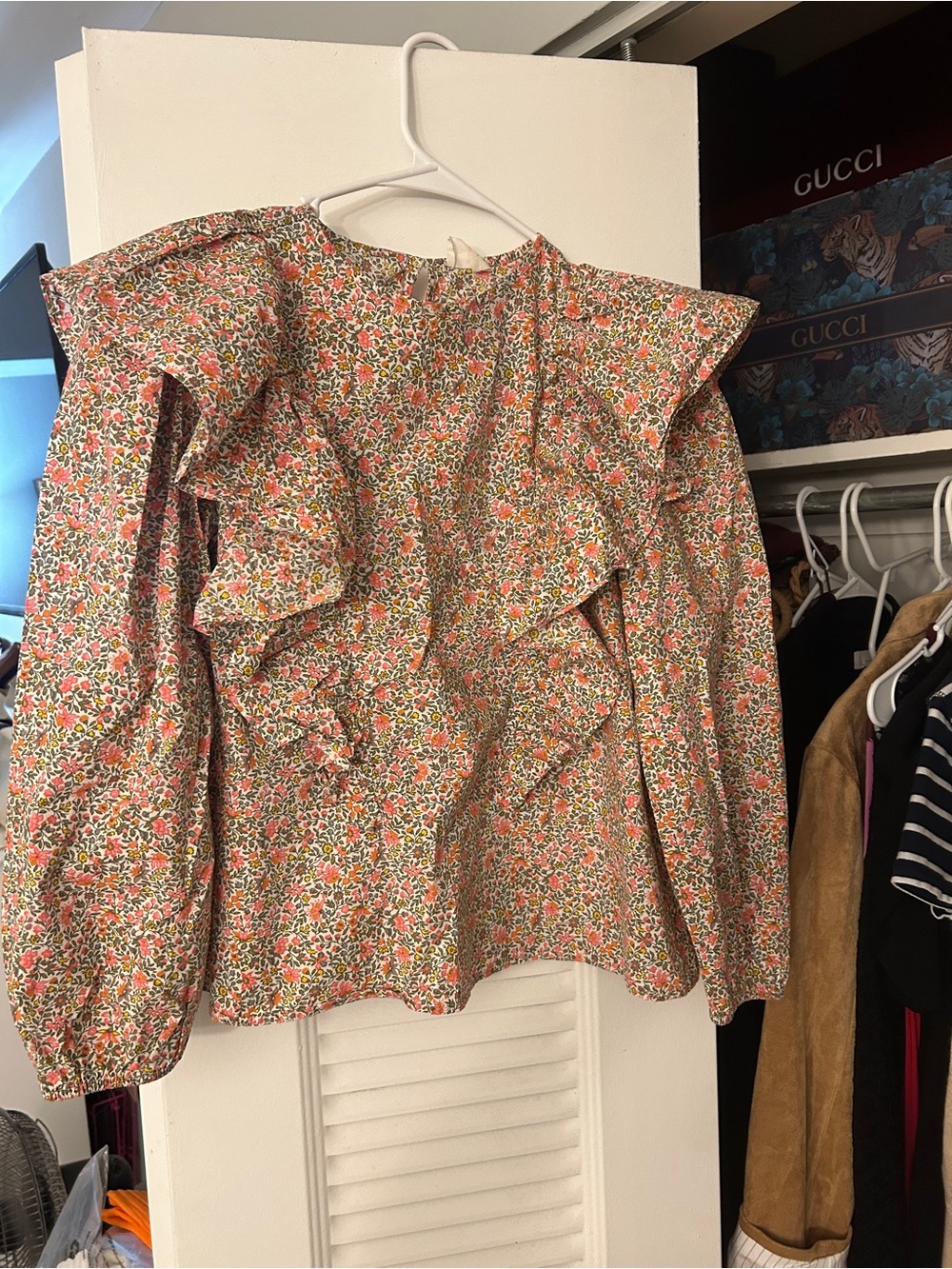 Crewcuts Floral Smocked Top - Pink, Orange, Yellow